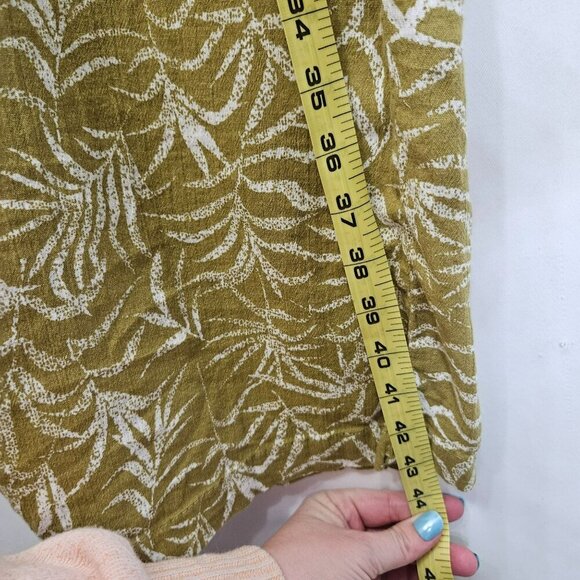 The Vermont Country Store Sleeveless Olive Leaf Print Midi Dress M Cotton Casual - Picture 7 of 8